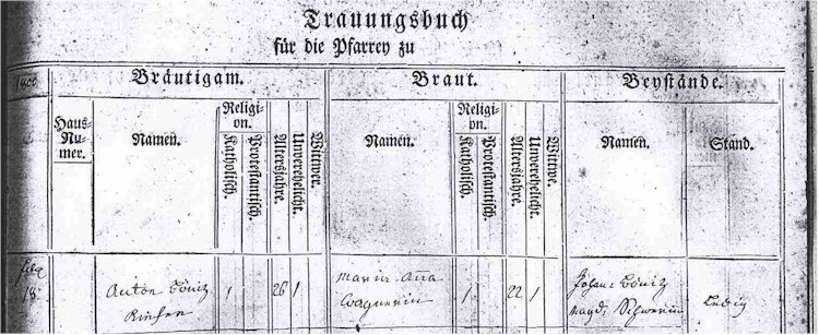 Marriage record